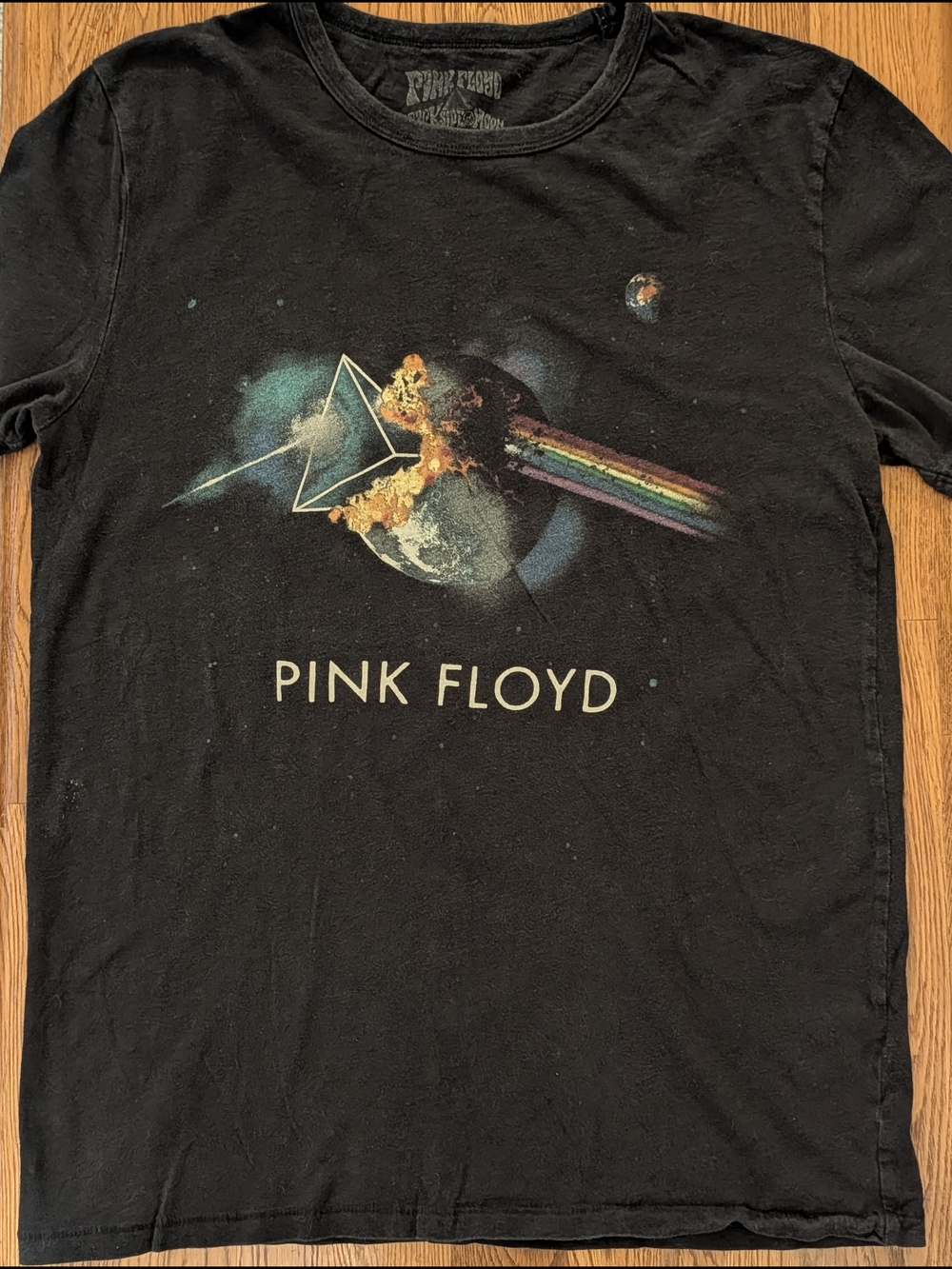 Lucky Brand Pink Floyd Dark Side of the Moon Distressed Cotton Graphic T-Shirt